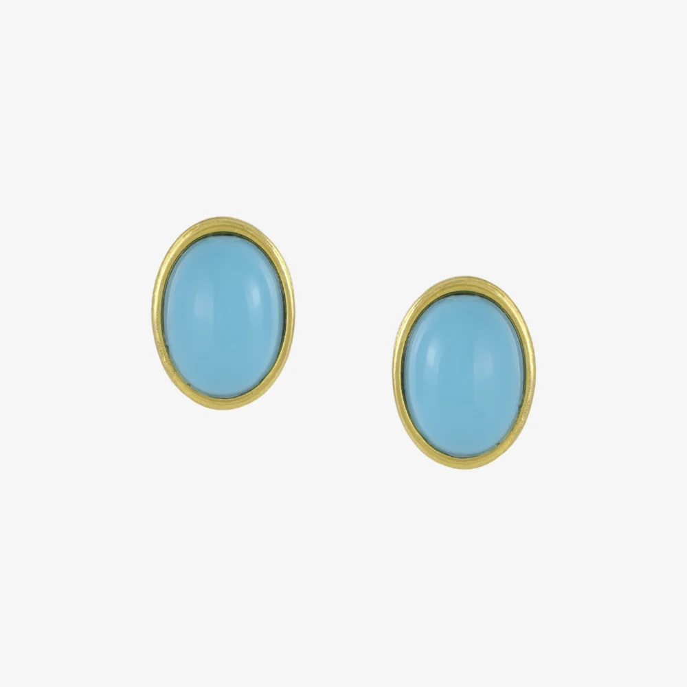 Brinco - 062 Ouro Vintage Turquesa - Pequeno - Intuição