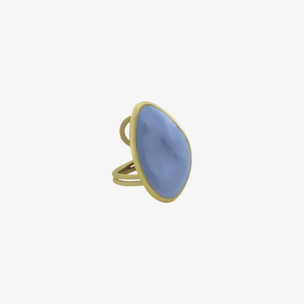Anel Regulável - 007 Ouro Vintage Blue Pequeno - Criart