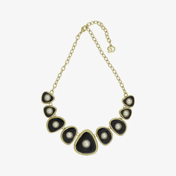 Colar  -005 Ouro Vintage Preto - Poá