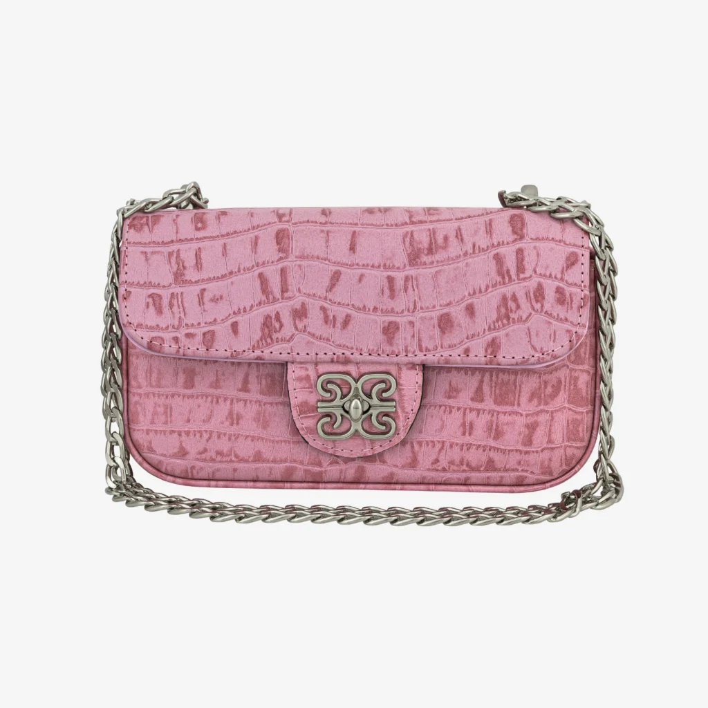 Bag - 002 Couro Croco Rosa Blush - Bags SD