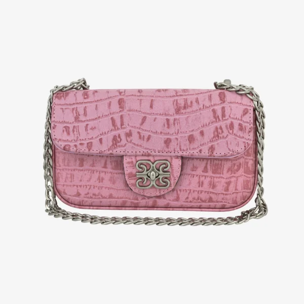 Bag - 002 Couro Croco Rosa Blush - Bags SD