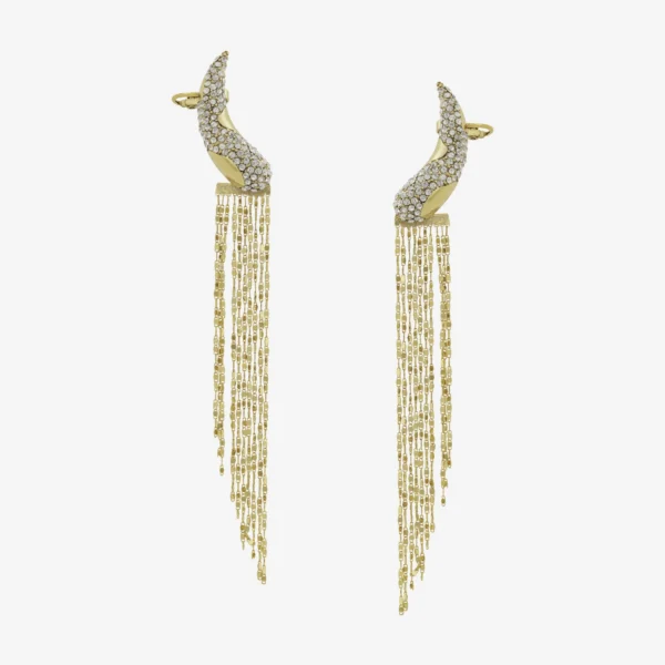 Brinco EarCuff - 006 Ouro Vintage Franja - Felina