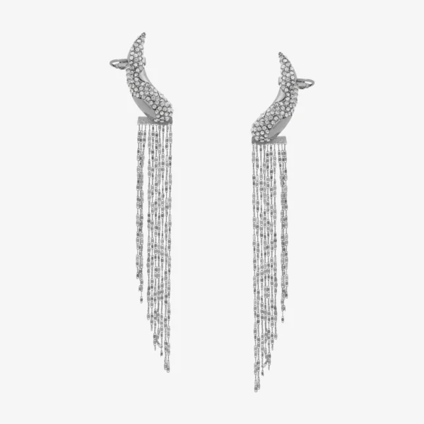 Brinco Ear Cuff - 006 Ouro Branco Franja - Felina