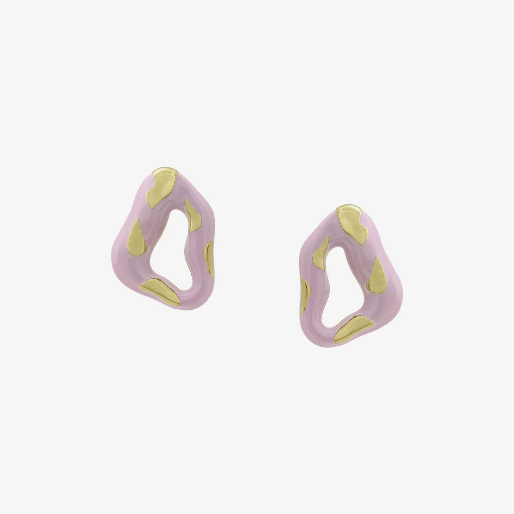 Brinco - 003 Ouro Vintage Rosa Blush - Pequeno - Felina