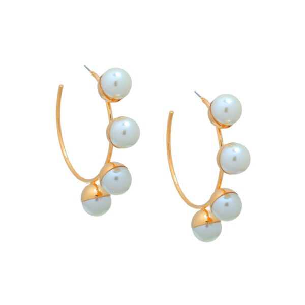 Brinco Argola Ouro - Perola - Tamanho Grande - Presente