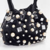 Bag Veludo - Pérolas - Cristais - Cor Preto - Presente