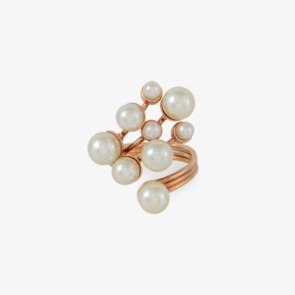 Anel 011 -  Ouro - Pérolas