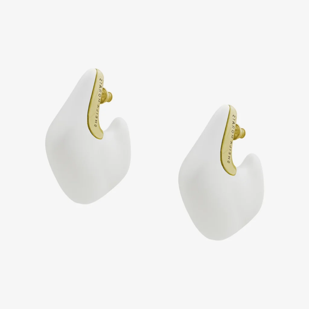 Brinco Argola Contemporânea Dourado Perola Gr - 001