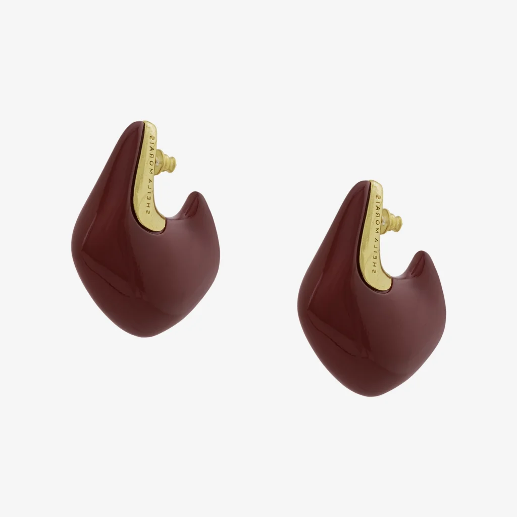 Brinco Argola Contemporânea Dourado Malbec Gr - 001