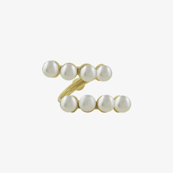 Anel Família Contemporânea Dourado Perola - 002