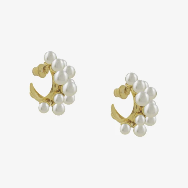 Brinco Família Contemporânea Dourado Perola - 005