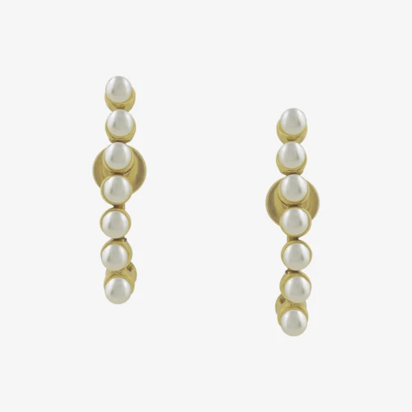 Brinco Família Contemporânea Dourado Perola   - 010