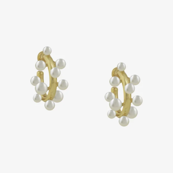 Brinco Argola G Família Contemporânea Dourado Perola - 024