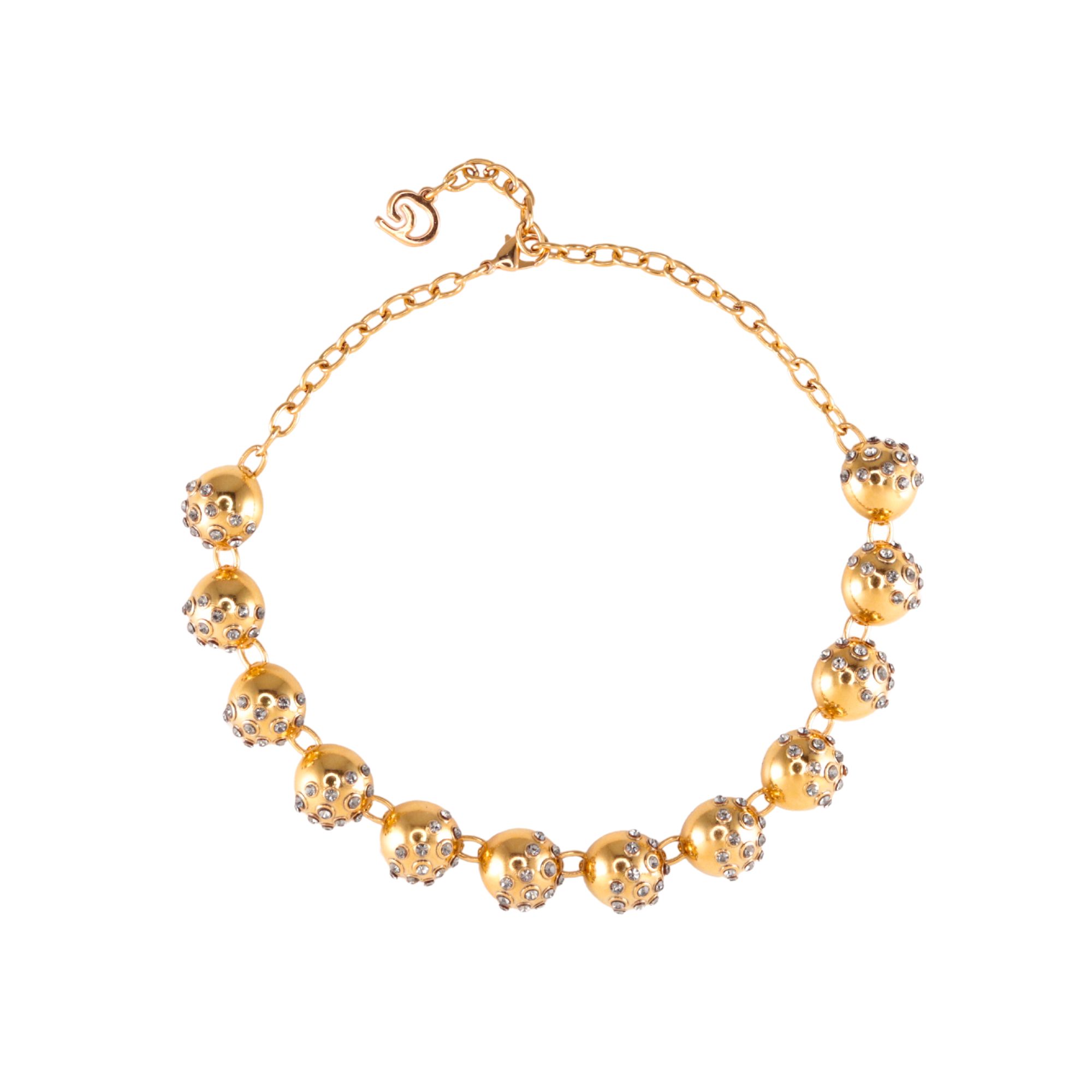 Colar Ouro Vintage - Cristais Black - Tamanho Grande - Maresia