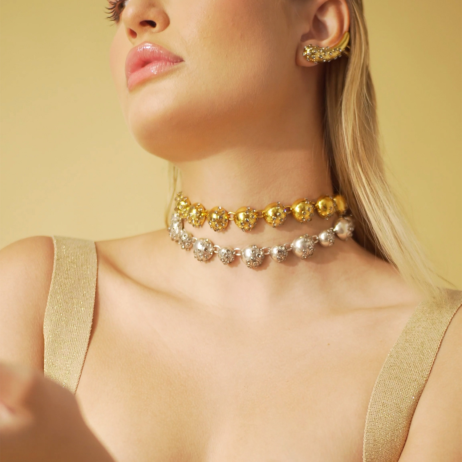 Colar Ouro Vintage - Cristais Black - Tamanho Grande - Maresia - Imagem 2