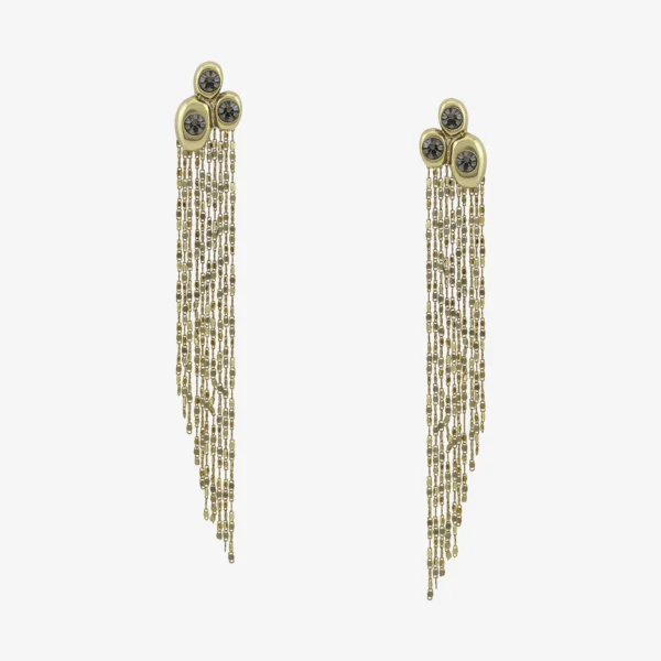Brinco Família Amore com Franja Dourado Black - 051