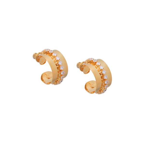 Brinco Argola - Ouro - Cristais - Tamanho Pequeno - Presente