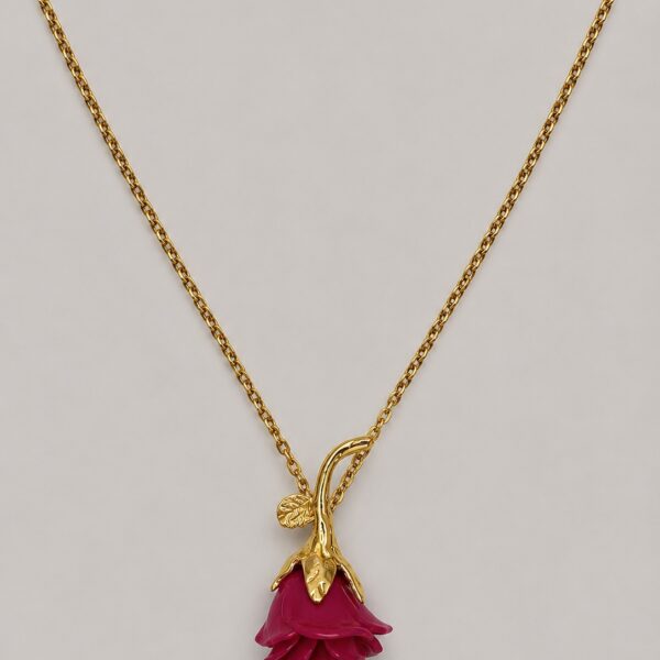 Colar Família Fiori Dourado Rosa G - 006